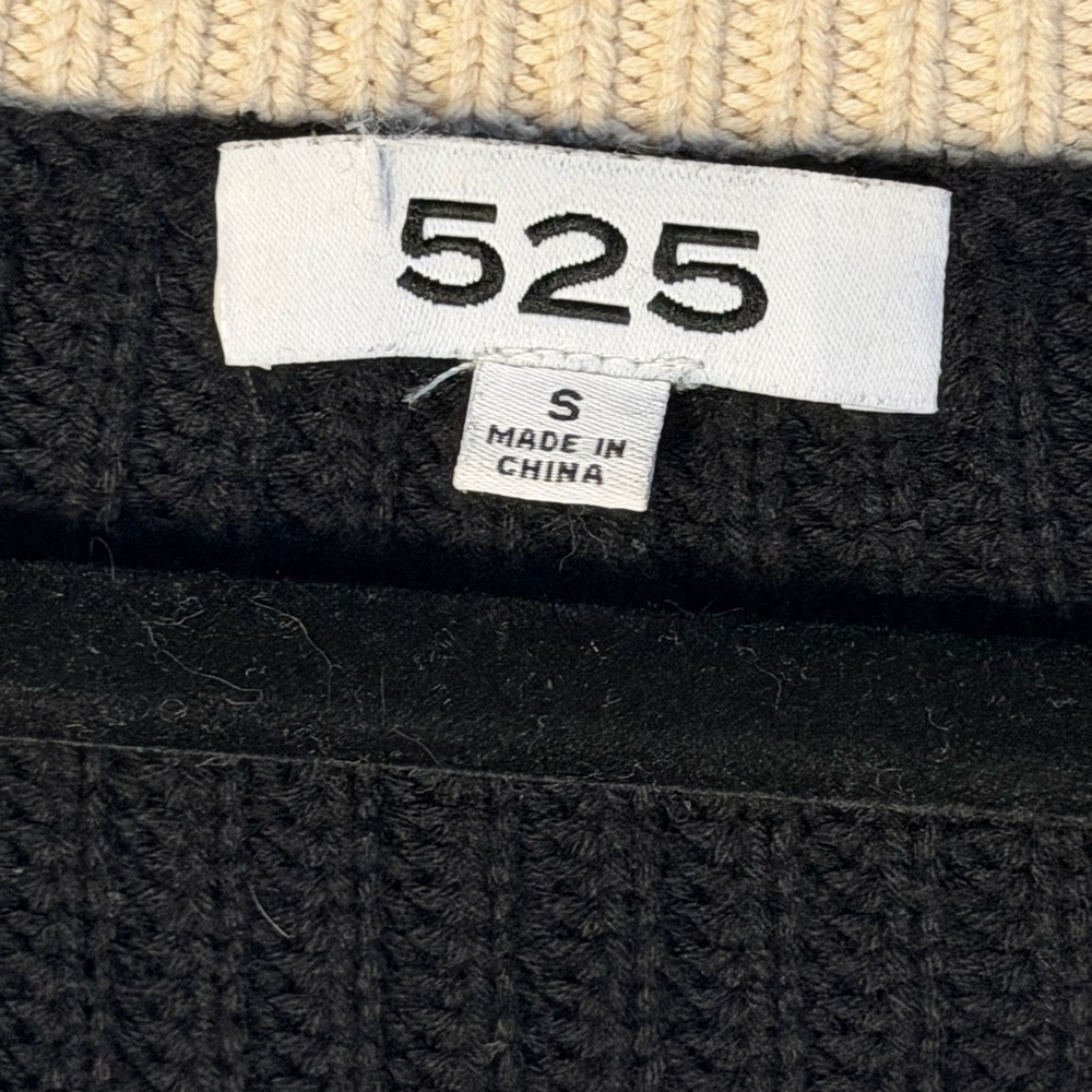 525 America Black & Cream Cropped Cardigan Sweater Size Small - Picture 13 of 16